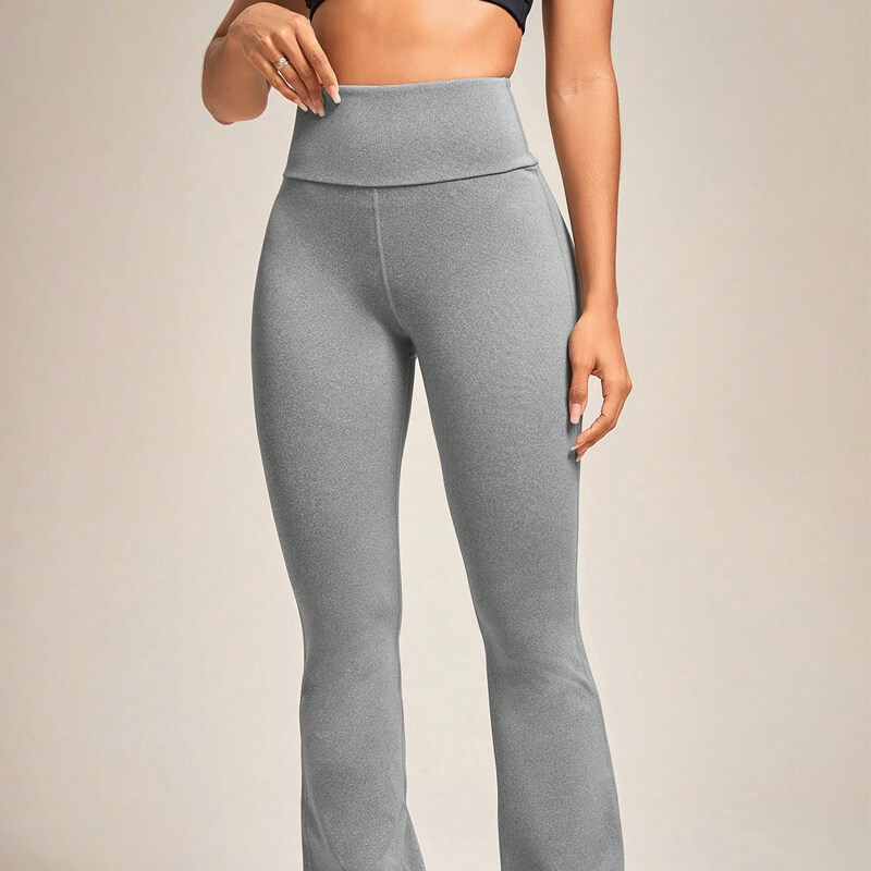 Wide Waistband Flare Leg Sports Pants