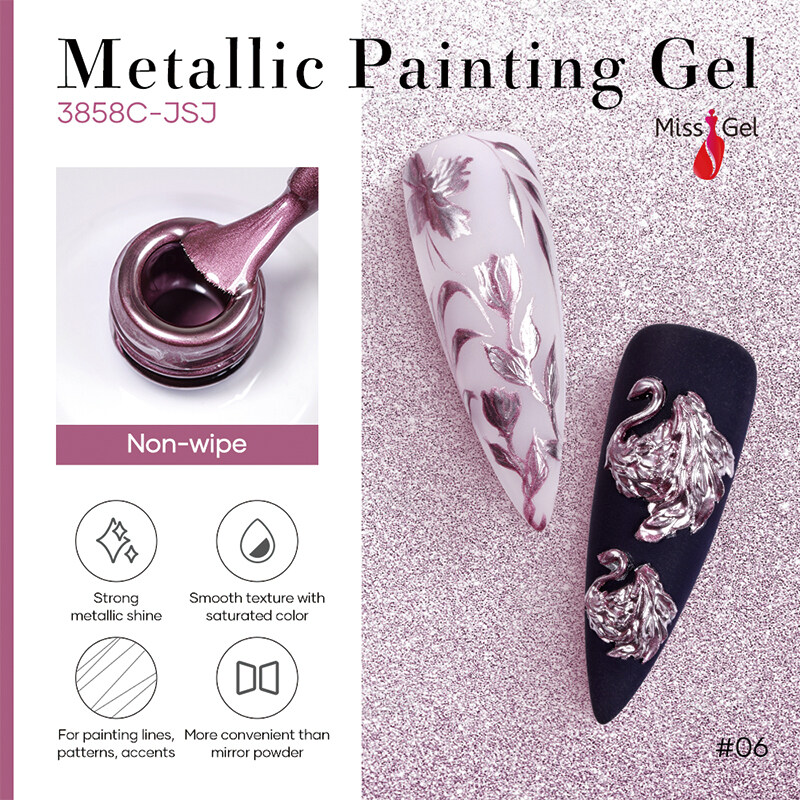 mirror chrome gel polish, metallic painting gel, chrome effect nail polish, metallic gel paint, private label chrome gel, chrome gel manufacturer