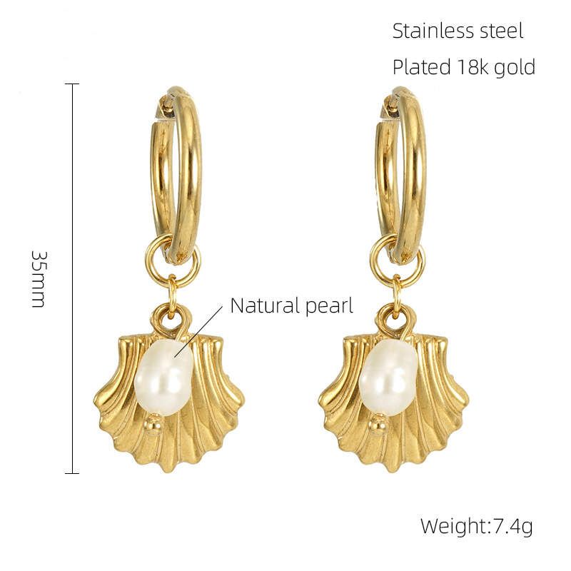 New wholesale fashionable titanium steel pearl shell design earrings, versatile, light luxury, internet celebrity same style earrings for women (21)(1).jpg