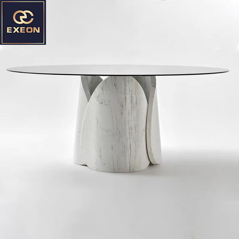 Tempered glass luxury dining table