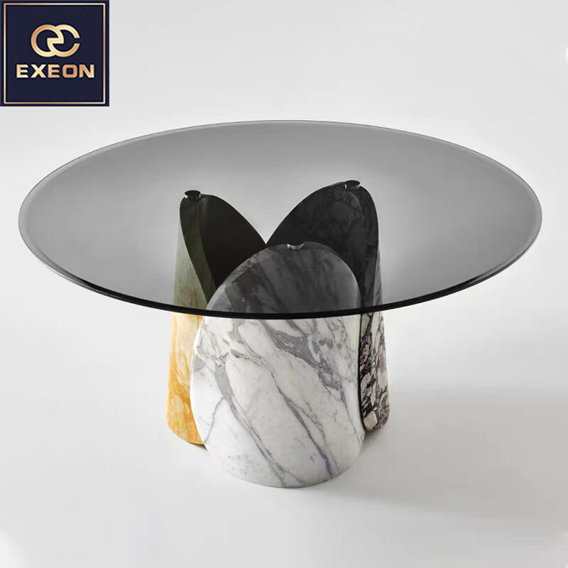 Tempered glass luxury dining table