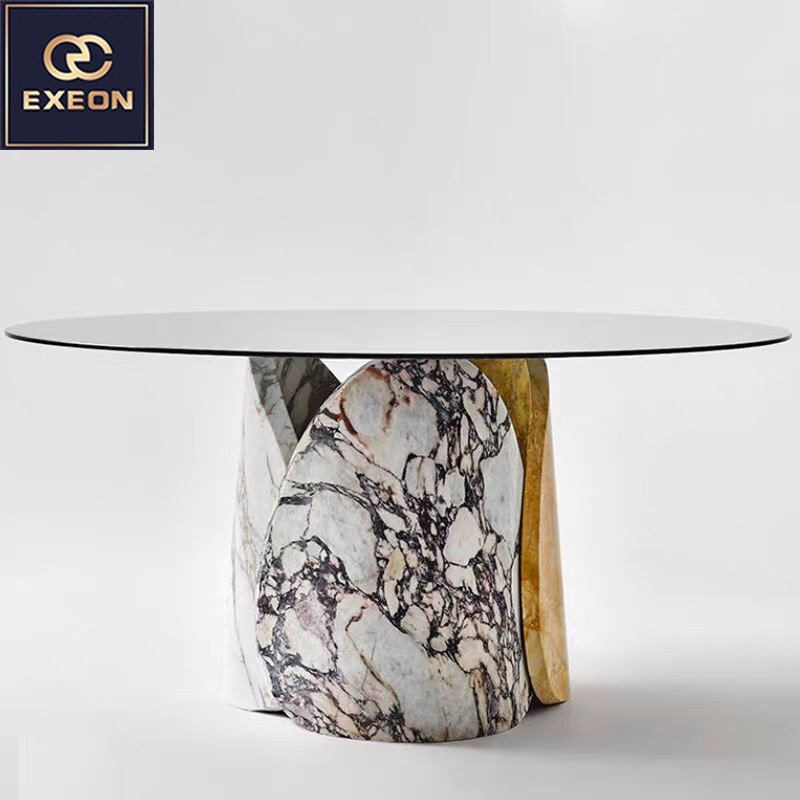 Tempered glass luxury dining table