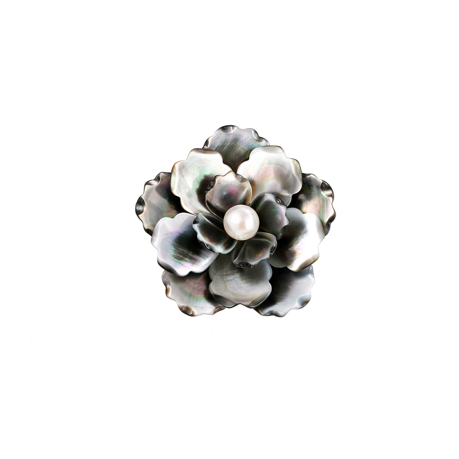 Chinese style palace flower blooming wealth retro peony brooch high-end pearl brooch female niche design sense gradient