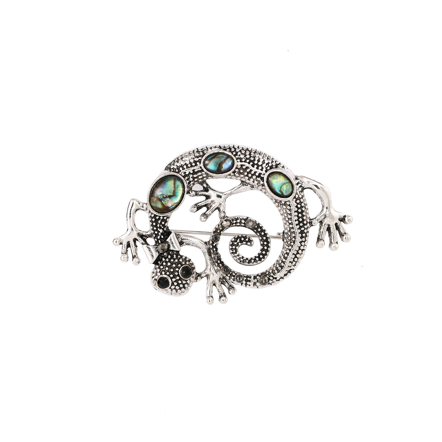 New alloy electroplated ancient silver lizard brooch Retro exaggerated animal style exaggerated Chinese style corsage