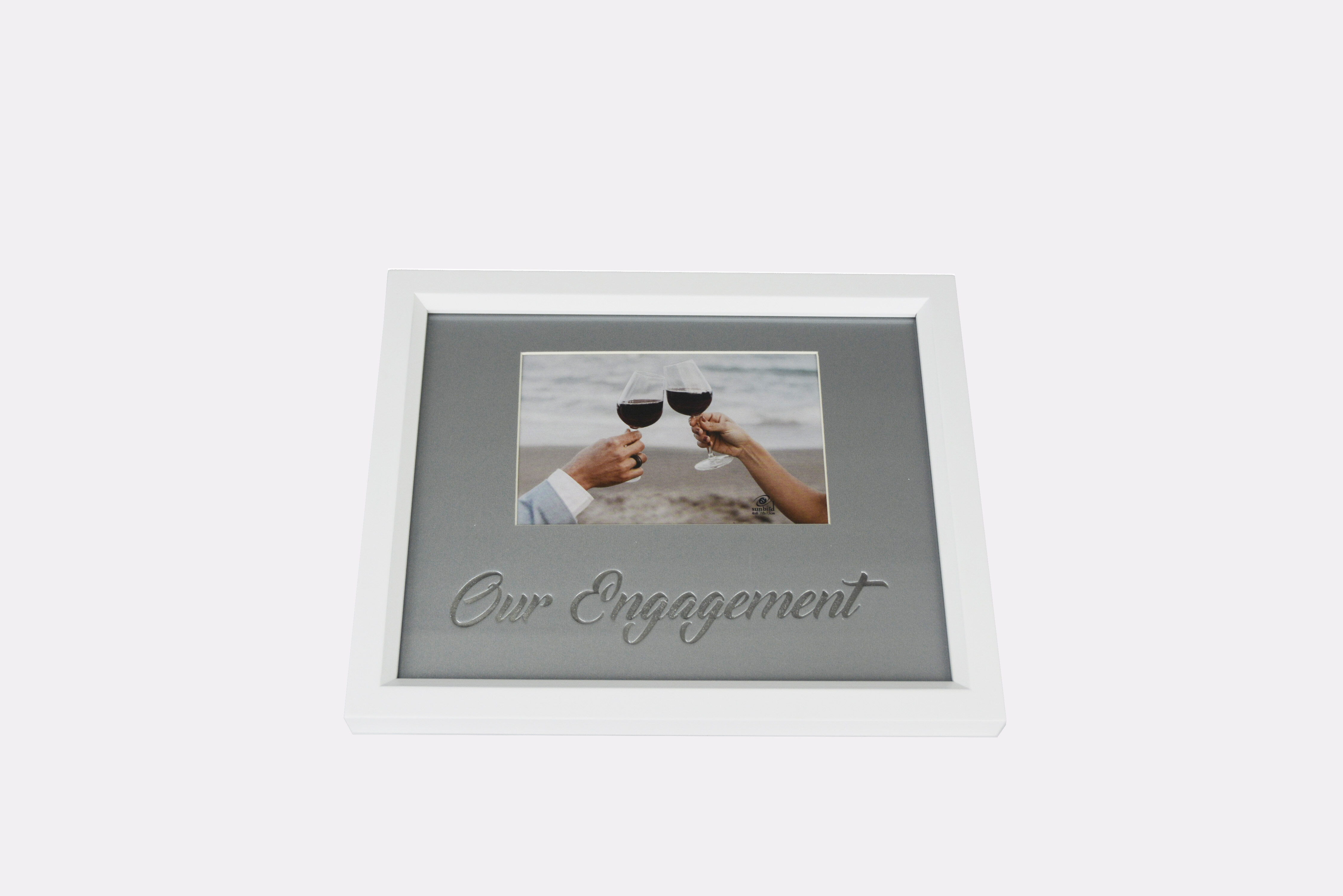 engagement frame, wooden photo frame, foil, silver frame