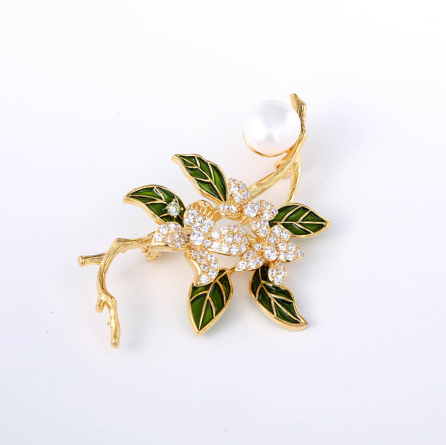 Gardenia drip oil flower brooch women's coat corsage women's accessories pin alloy summer jewelry decoration wholesale