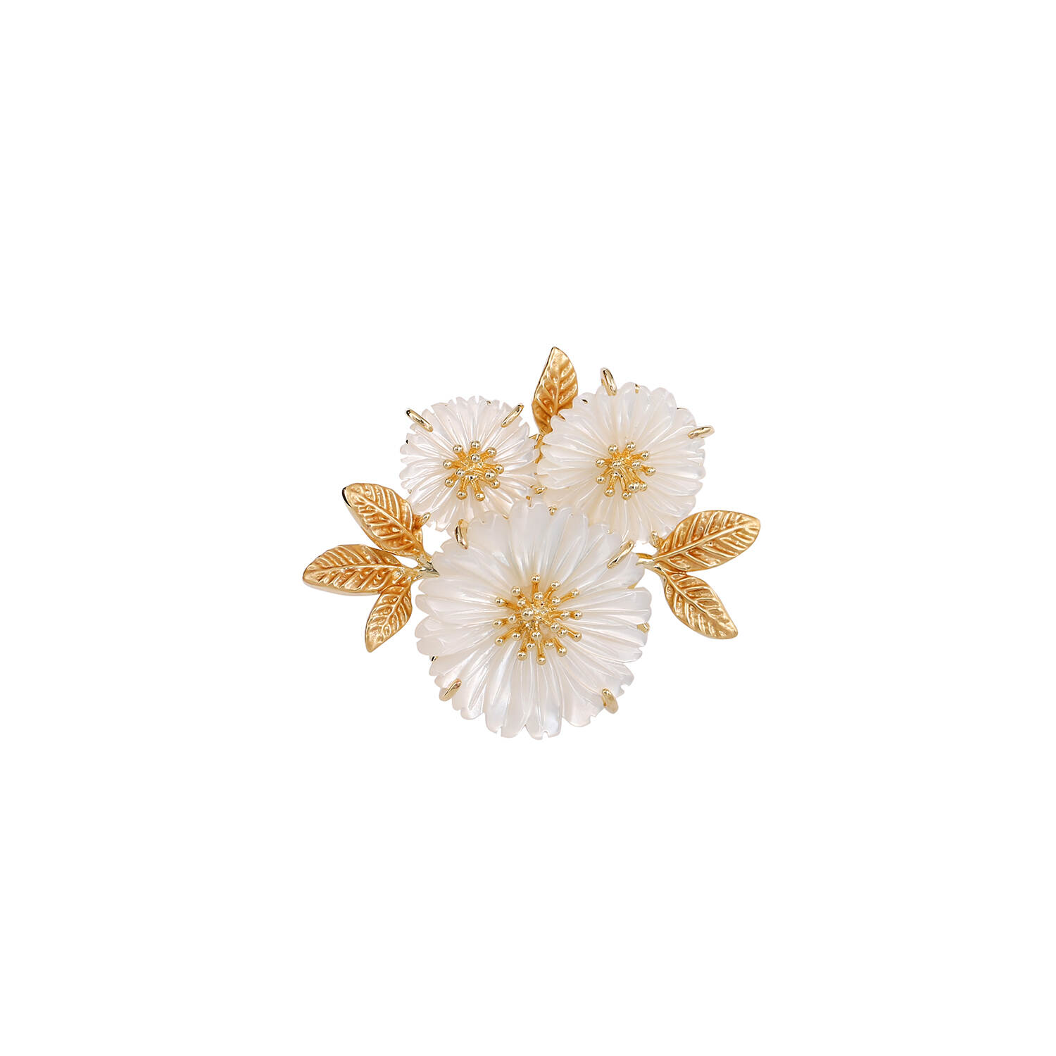 New small daisy brooch, high-end versatile corsage brooch, forest cute accessories, flowers, white shells, Japanese accessories