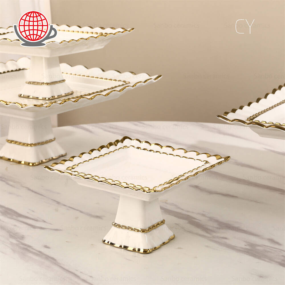 cake stand vintage plates, cake stand for events, cake stand square