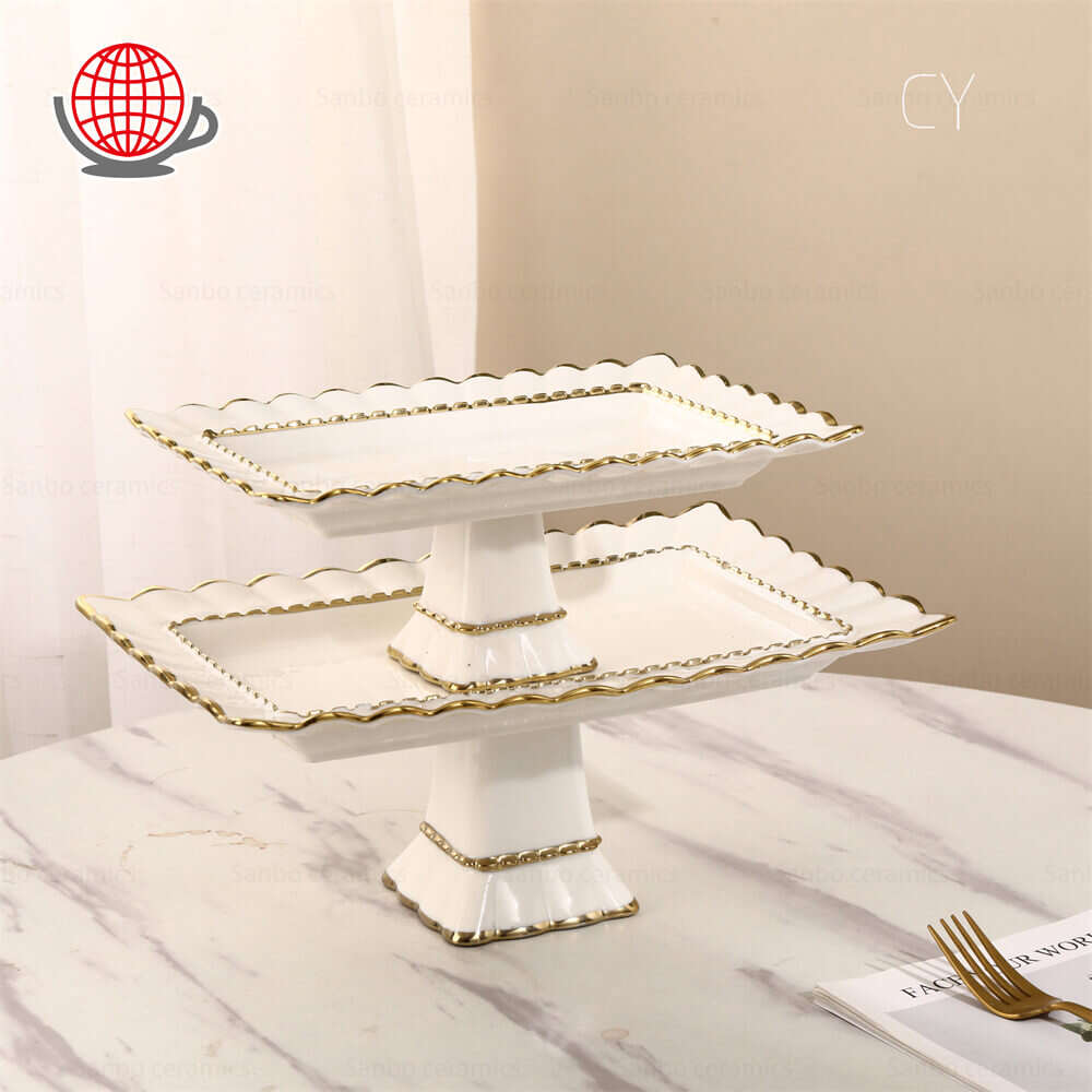 cake stand vintage plates, cake stand for events, cake stand square