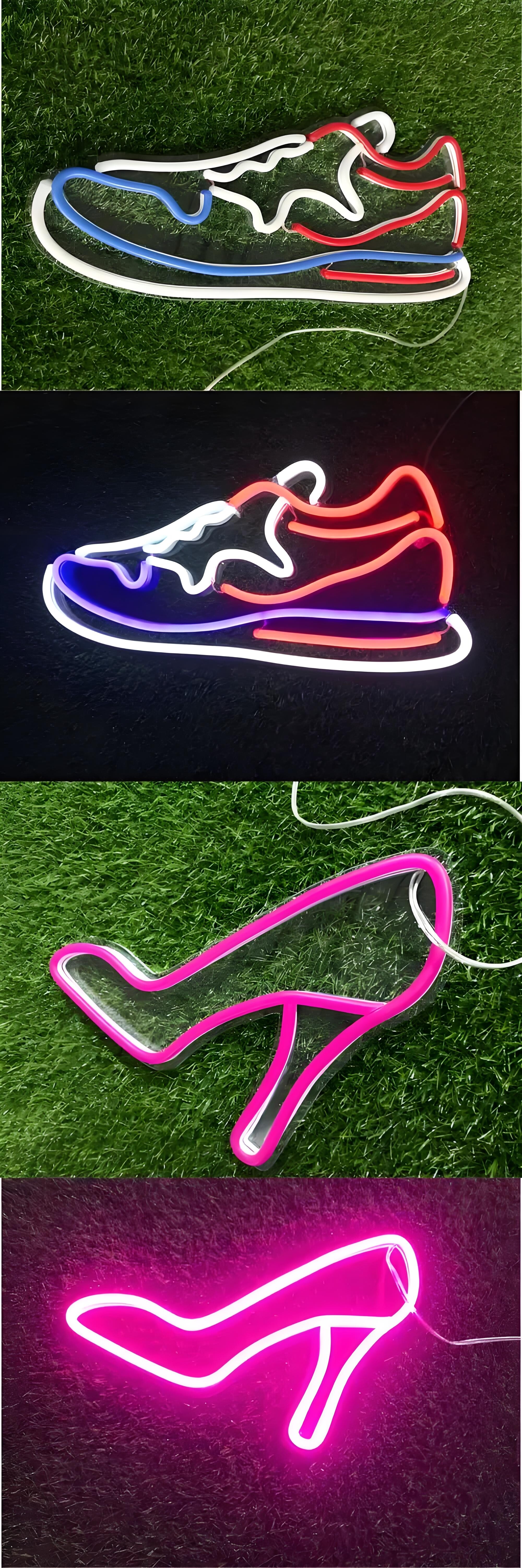 Matt Dropshipping custom LED neonsign neon light shoe high heels for room decoration