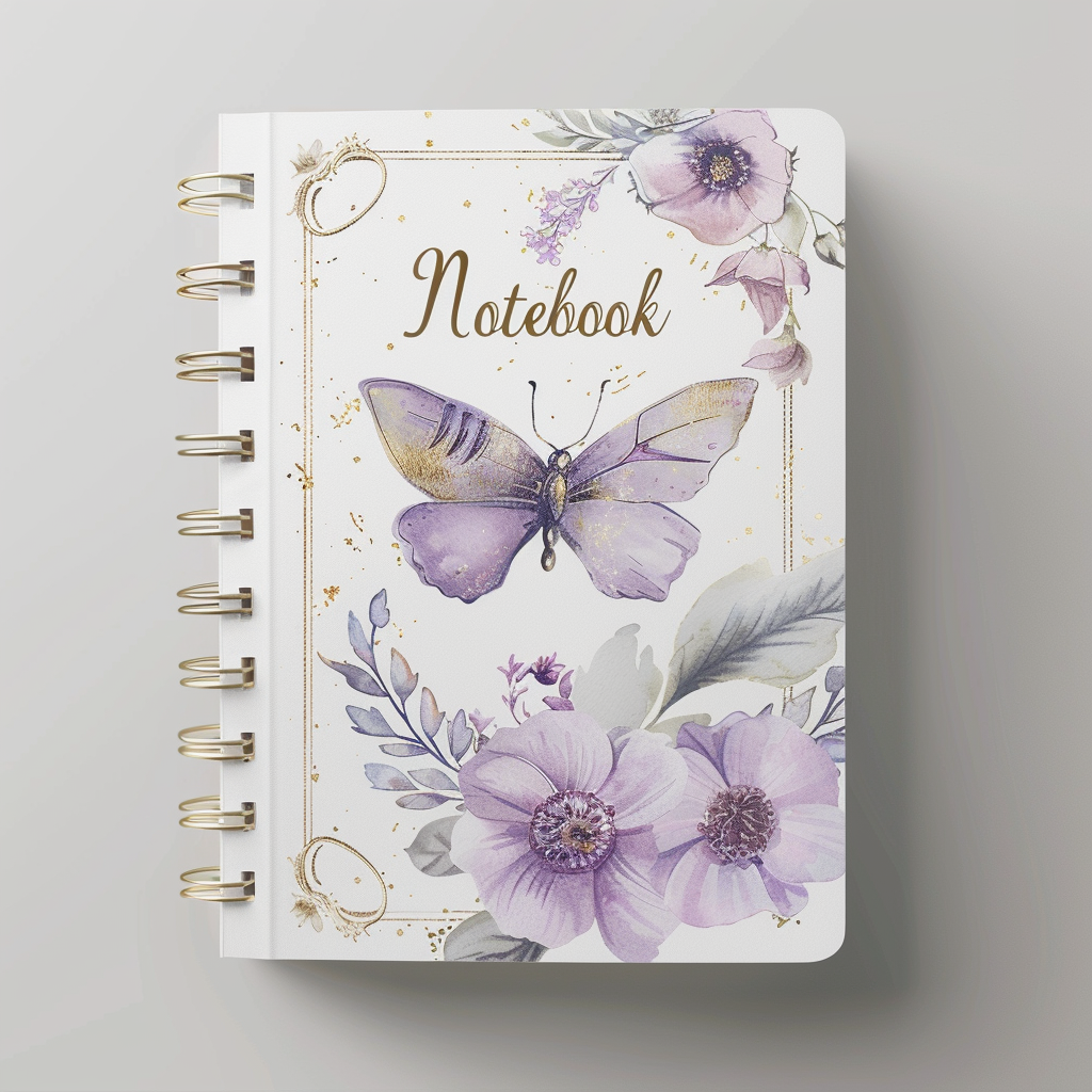 Removable replaceable B5 paper loose-leaf notebook inner coil record notebook non-scratch butterfly floral print journal book