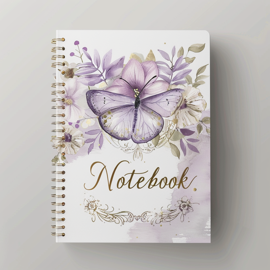 Removable replaceable B5 paper loose-leaf notebook inner coil record notebook non-scratch butterfly floral print journal book