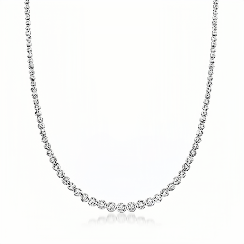 1.50 ct. t.w. Bezel-Set Diamond Necklace in 18k white gold