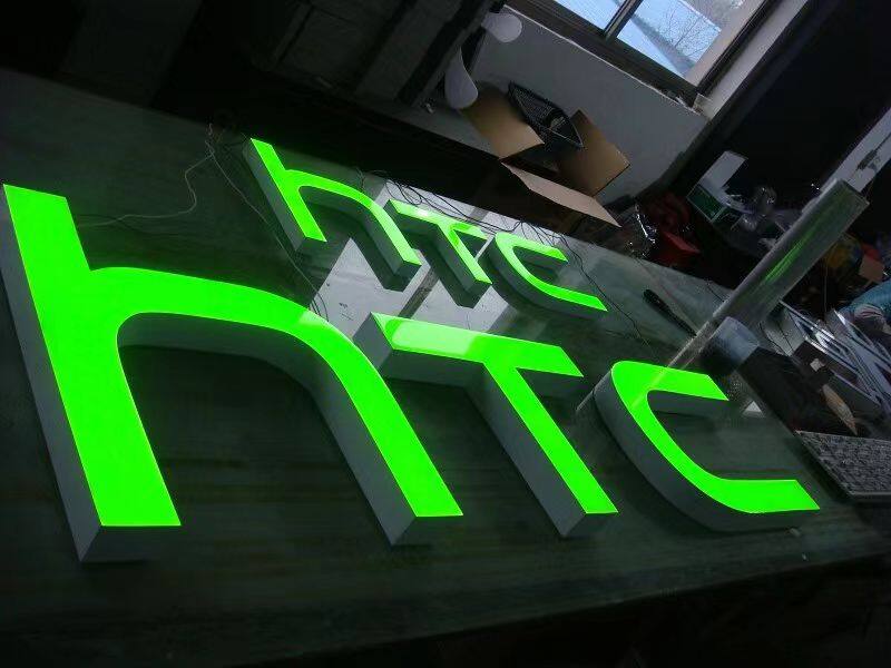 Custom 3d outdoor reception led office business aluminum acrylic gold Letter backlit sign