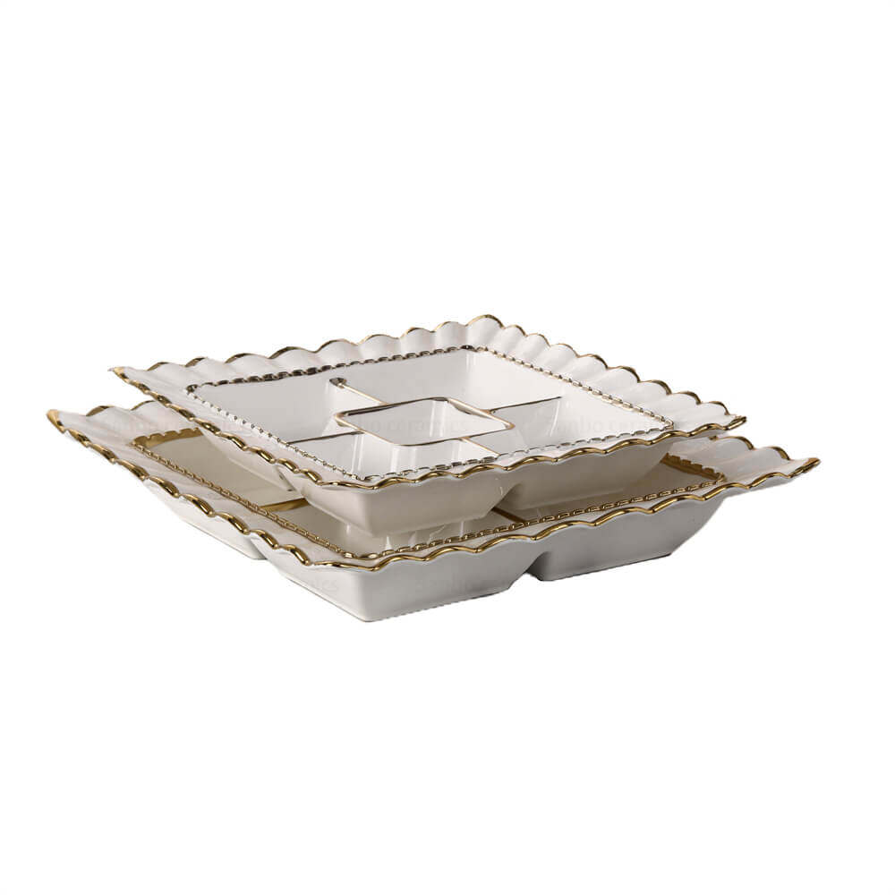 Bulk White Appetizer Snack Tray with Compartments