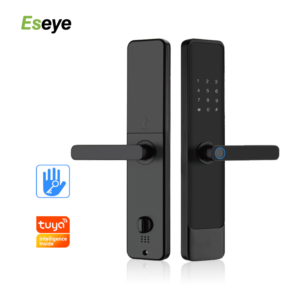 Tuya WIFI Or TTLock Bluetooth Fingerprint Unlock Smart Intelligent Door Handle Lock With Single Handle For Wholesale