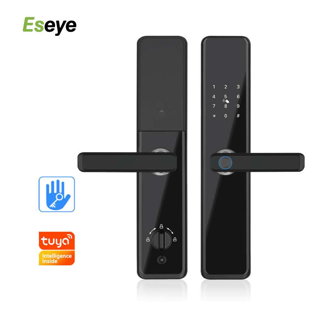 Eseye Black Metal Body Waterproof Tuya Handle Digital Keyless Smart Intelligent Lock With WiFi For Sale