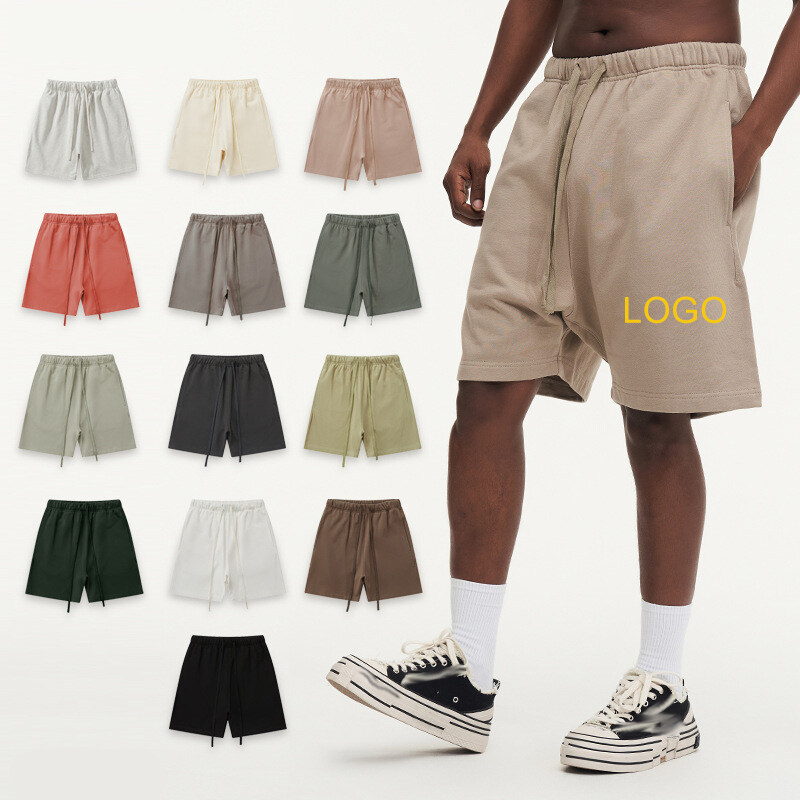450GSM Cotton French Terry Solid Color Men Shorts