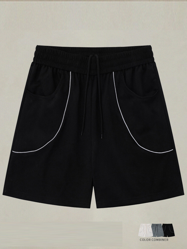 Summer Oversized Custom 3M Reflective Line Suede Men Shorts