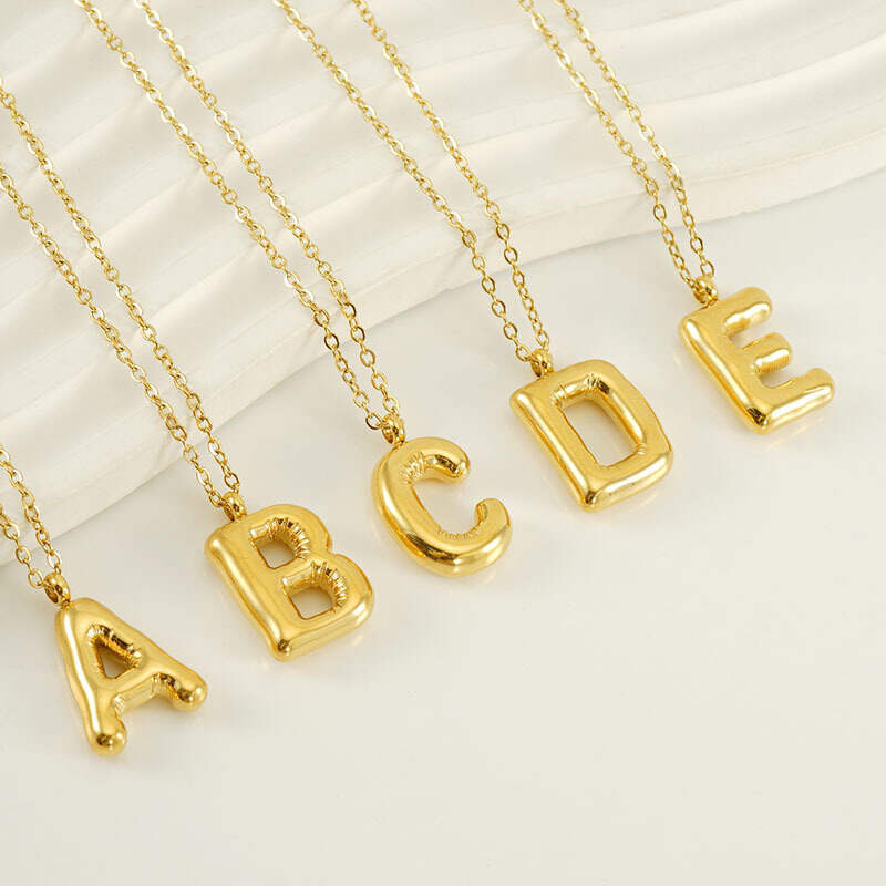 Customized cross-border INS style 26 English letter pendants, feminine and versatile, steam bubble letter necklace for women