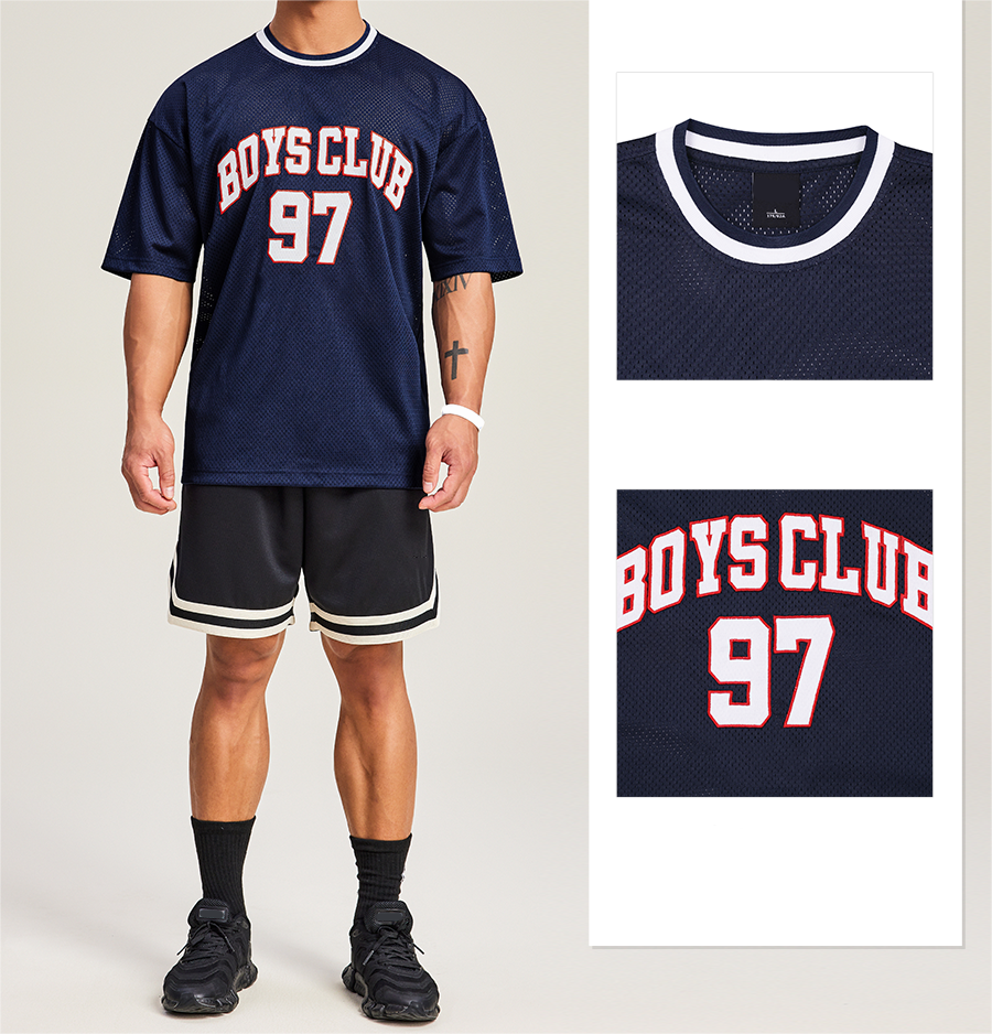 Boxy Oversized Men Custom Mesh Jersey Football T Shirt