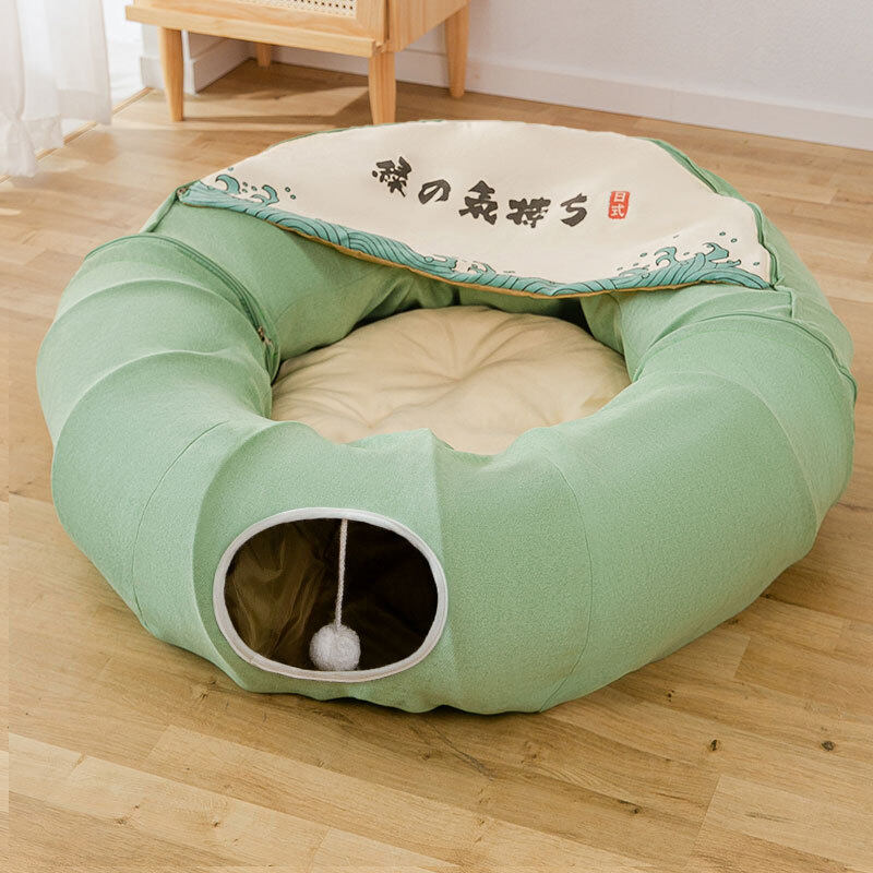 Cat tunnel, Japanese- themed, collapsible and foldable cat tunnel toy