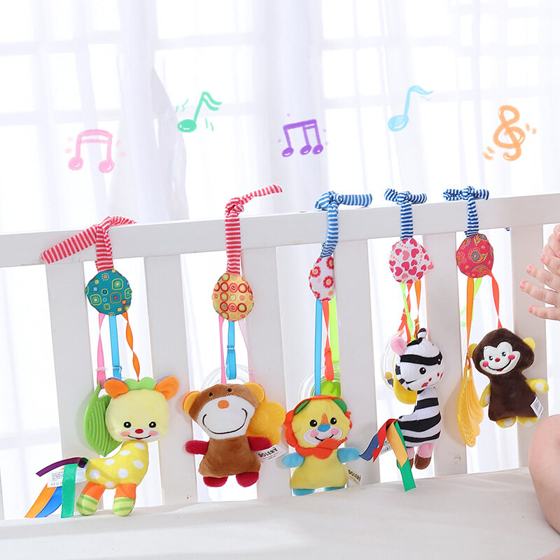 Soft Baby Crib Hanging Rattle and Squeaky Toys