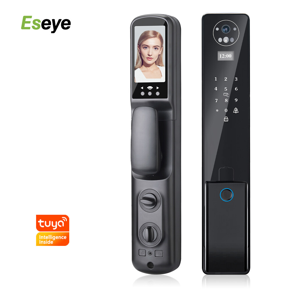 Elegent Black Zinc Alloy 3D Face ID Remote Doorbell TUYA WiFi Fingerprint Smart Face Lock For Wholesale