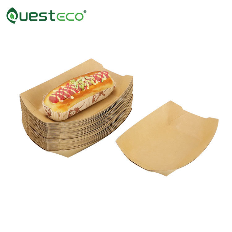 Disposable Boat Tray White Paper Food Boat Trays Hot Dog Japanese Sushi Tray Boat