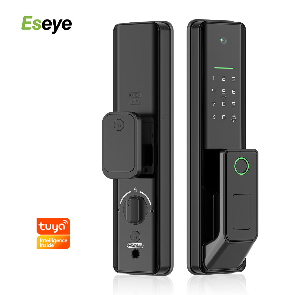 Black Semi-automatic Metal Body BLE TTLOCK/WIFI Tuya Unlock Smart Intelligent Digital Fingerprint Lock For Sale