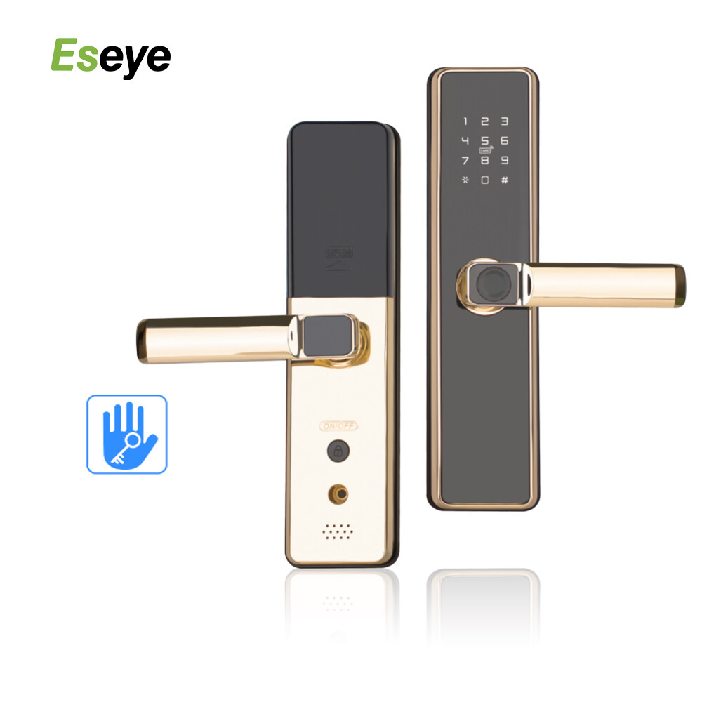 Venta caliente Golden App/Fingerprint/Password/Card/Key Desbloquear Smart Lock con el mango