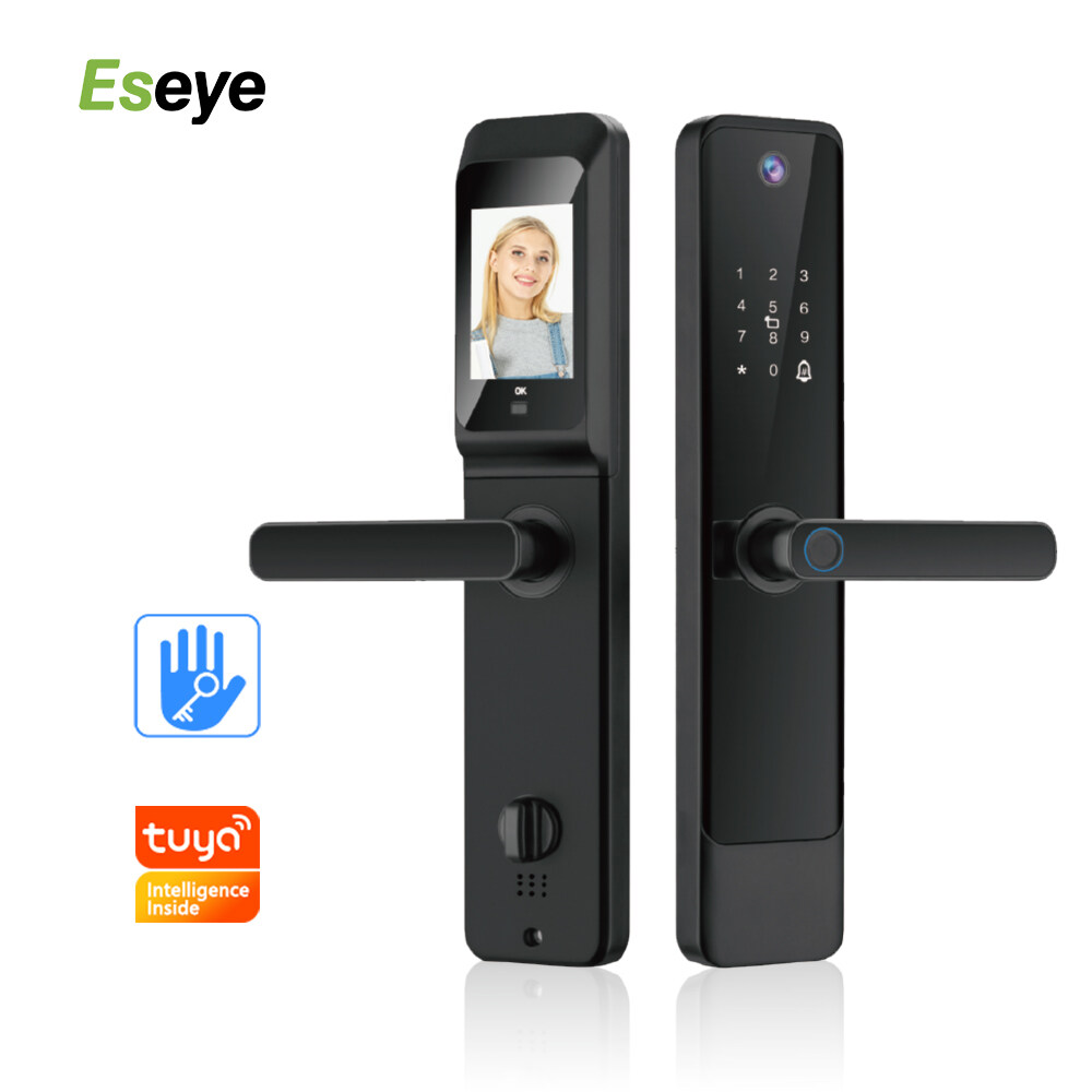 Tuya WIFI Or TTLock Bluetooth Fingerprint Metal Body Smart Intelligent Door Handle Lock With Handle For Wholesale