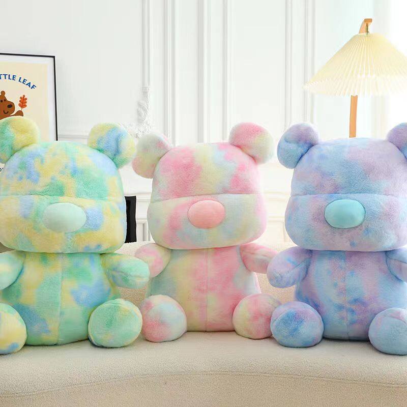 Soft Tie-Dye Bear Stuffed Animal Plush Toy