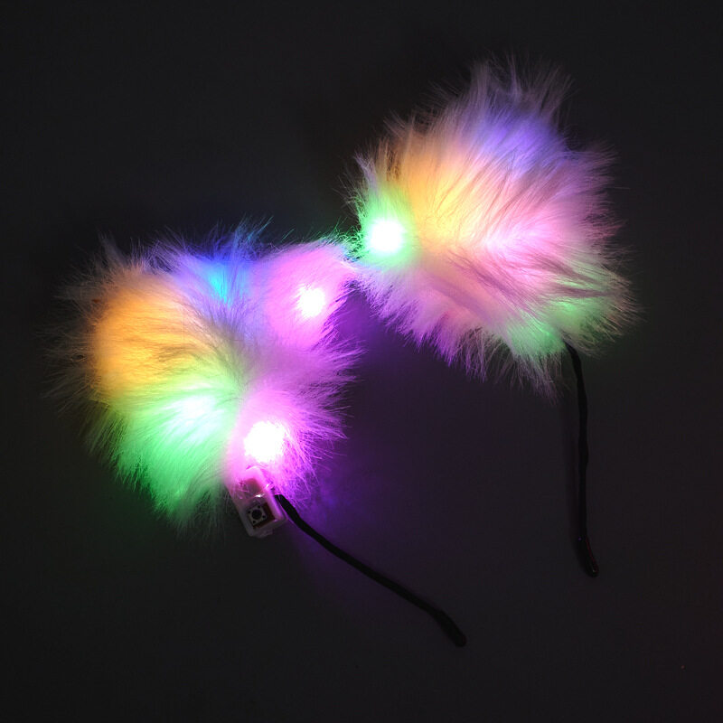 Headband, cat ear headband, fox ear headband, furry headband, cute headband, led light up headband, party headband