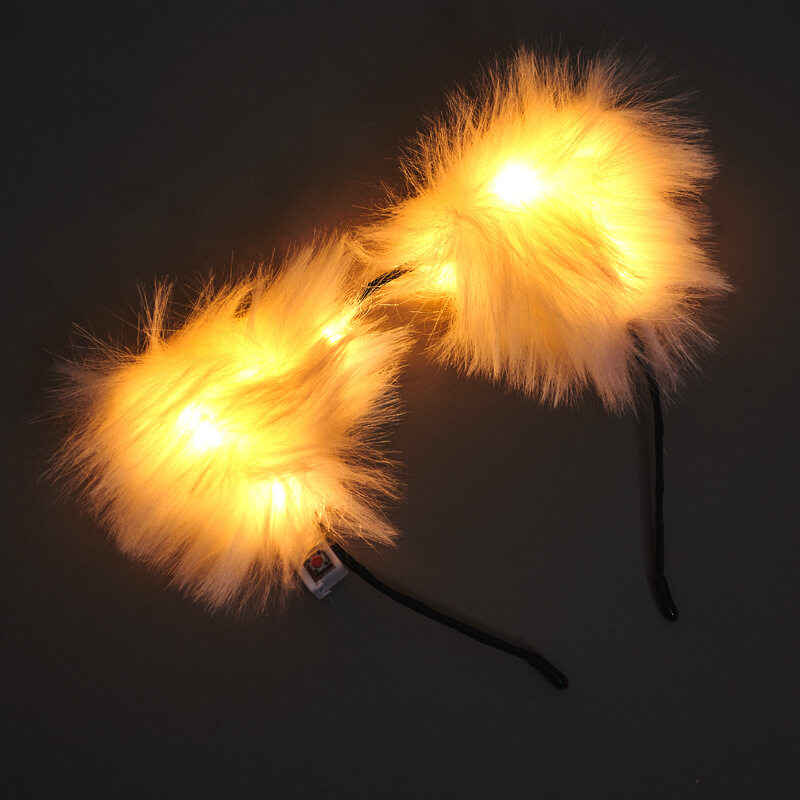 Headband, cat ear headband, fox ear headband, furry headband, cute headband, led light up headband, party headband