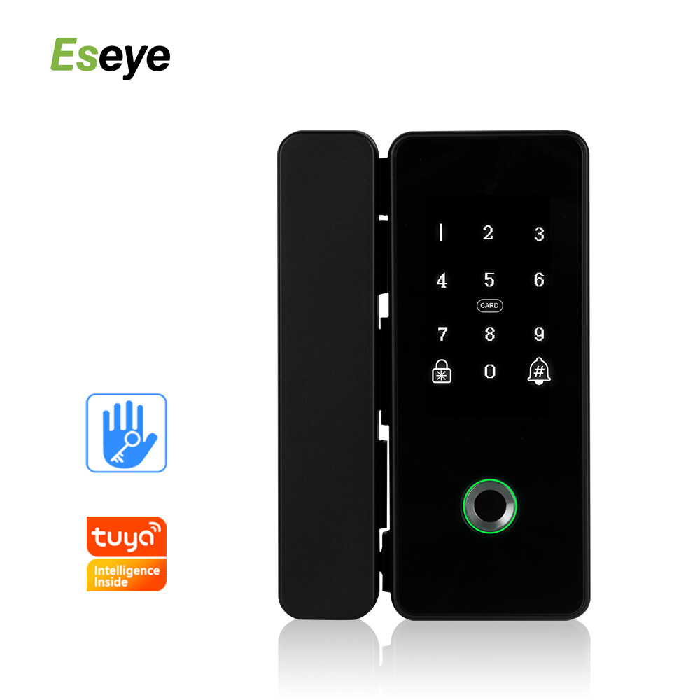 Электрический отпечаток пальцев Smart Tuya App Digital Small Glass Spliting Door Lock Card Интеллектуальная блокировка двери без ключа