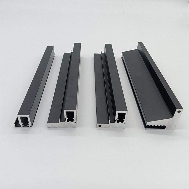 Soft close pivot Hinges Narrow Aluminum Bezel Cabinet Door Frame Handle Material Oxidized Surface Aluminum Frame