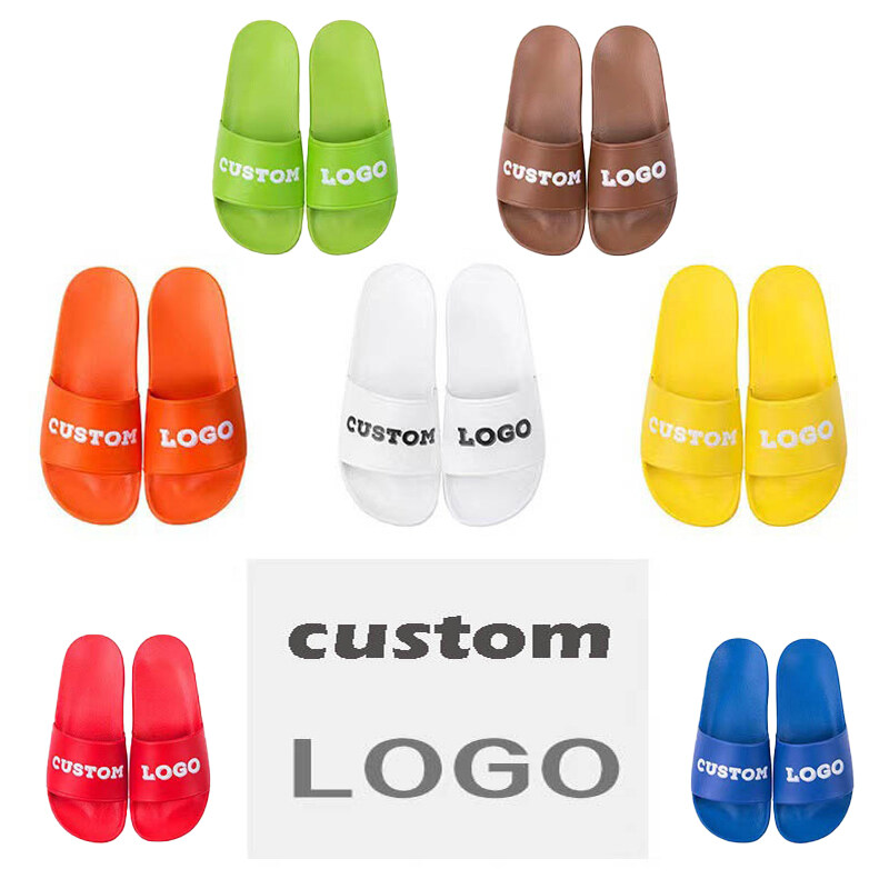 Women's Custom Logo Flat Slide Slippers Waterproof Summer Home Outdoor Footwear Wholesale Customized Logo Sandals