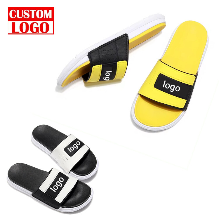 Hot-Style Custom Large Sizes PVC Designer Slippers Embossed Logo Summerwith LogoSlides
