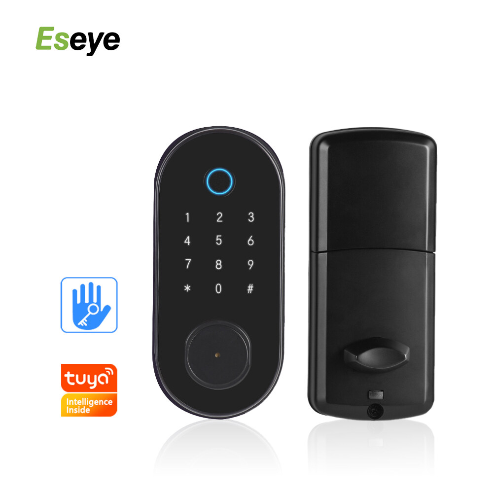 Small Black Zinc Alloy APP Fingerprint Key Card Unlock Smart Intelligent Lock For Sale