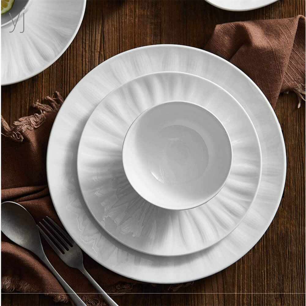 modern white dishes, white plates and bowls, fine china sets