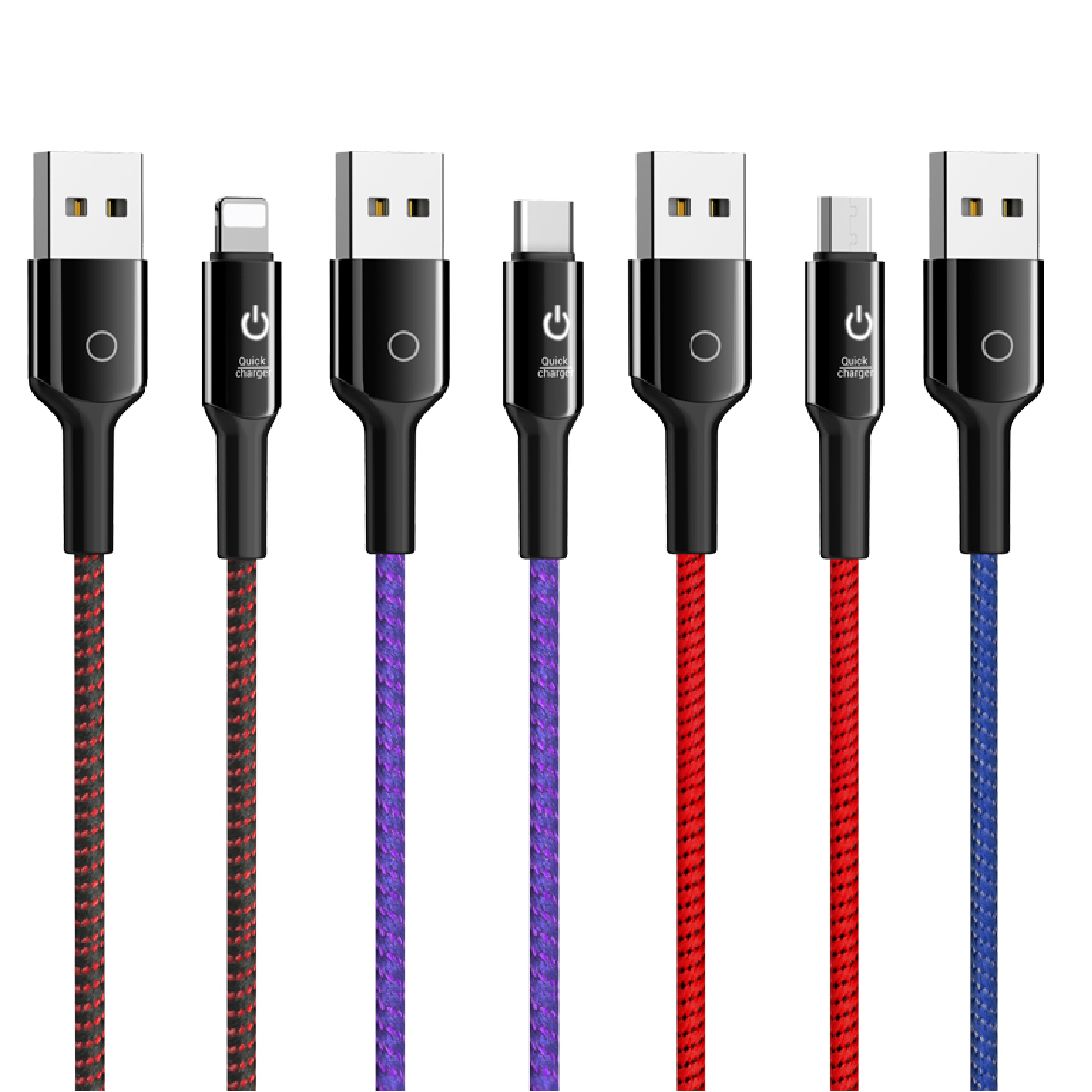JCX-79 U-Cool Intelligent Power Off Data Cable USB-LIGHTNING/MICRO/TYPE-C