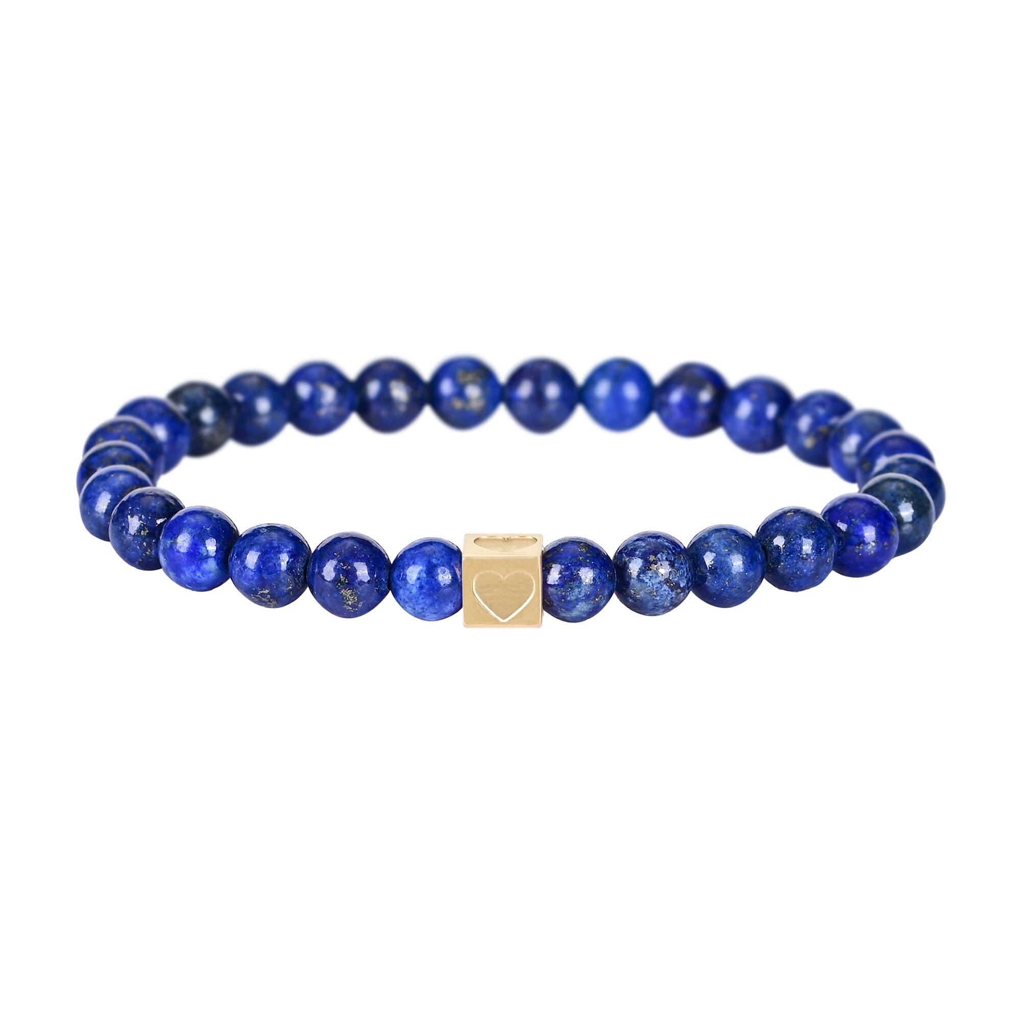 Natural Lapis Bracelet with Steel Bead