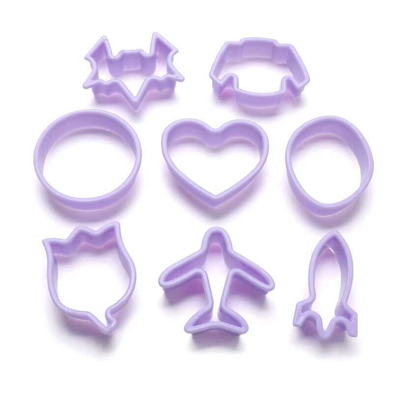 Purple Plastic cookie cutters Set