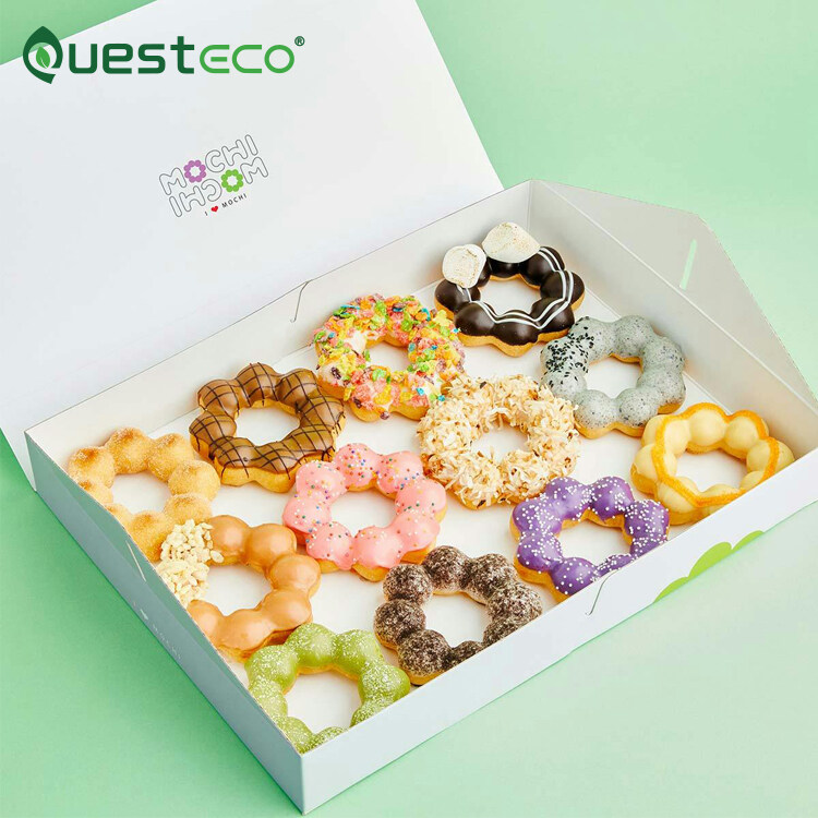 Custom Ordered Donut Boxes for 12 Donuts Full Printing Cardboard Donut Food Box Wholesale Mochi Box