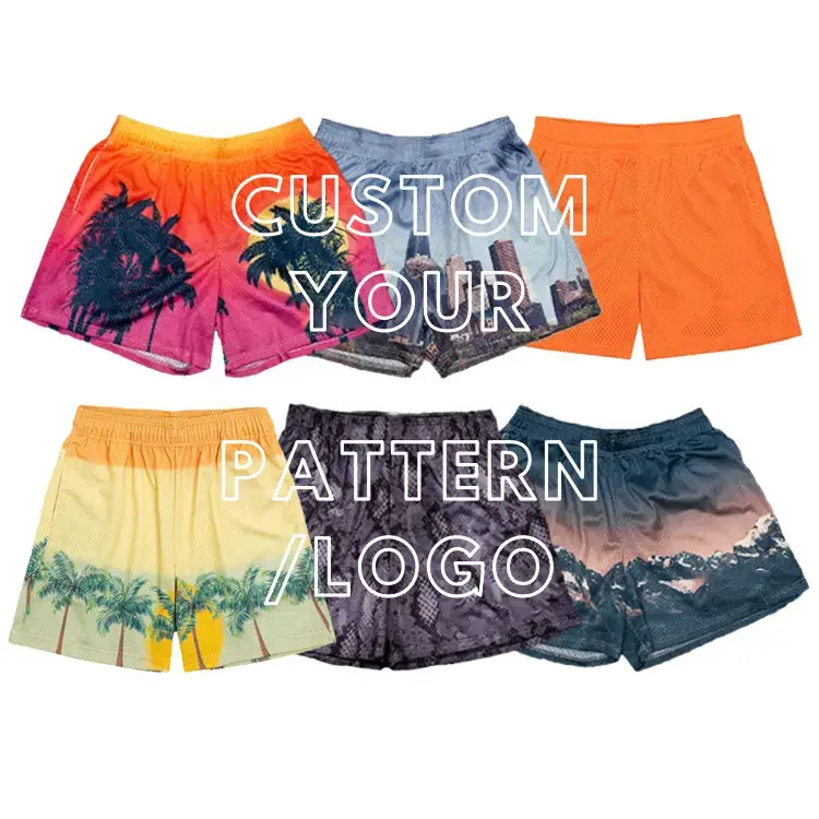 High quality Custom Logo Sports Polyester Casual Summer Mesh Shorts