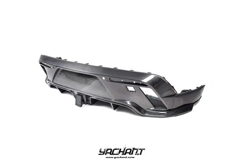 YCPCTC006LCF 2019-2022 Porsche Taycan J1 44S Mansory Style Rear Bumper Diffuser CF (4).jpg