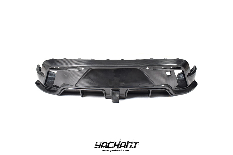 YCPCTC006LCF 2019-2022 Porsche Taycan J1 44S Mansory Style Rear Bumper Diffuser CF (1).jpg