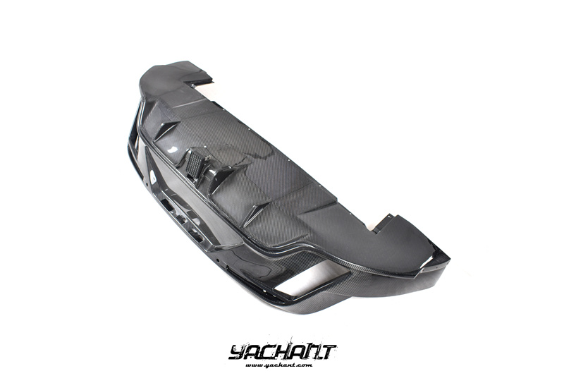 YCPCTC006LCF 2019-2022 Porsche Taycan J1 44S Mansory Style Rear Bumper Diffuser CF (14).jpg