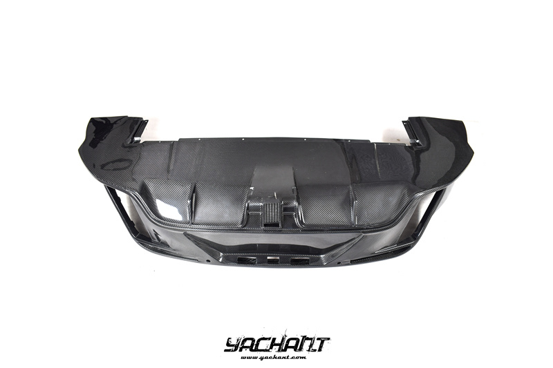 YCPCTC006LCF 2019-2022 Porsche Taycan J1 44S Mansory Style Rear Bumper Diffuser CF (12).jpg